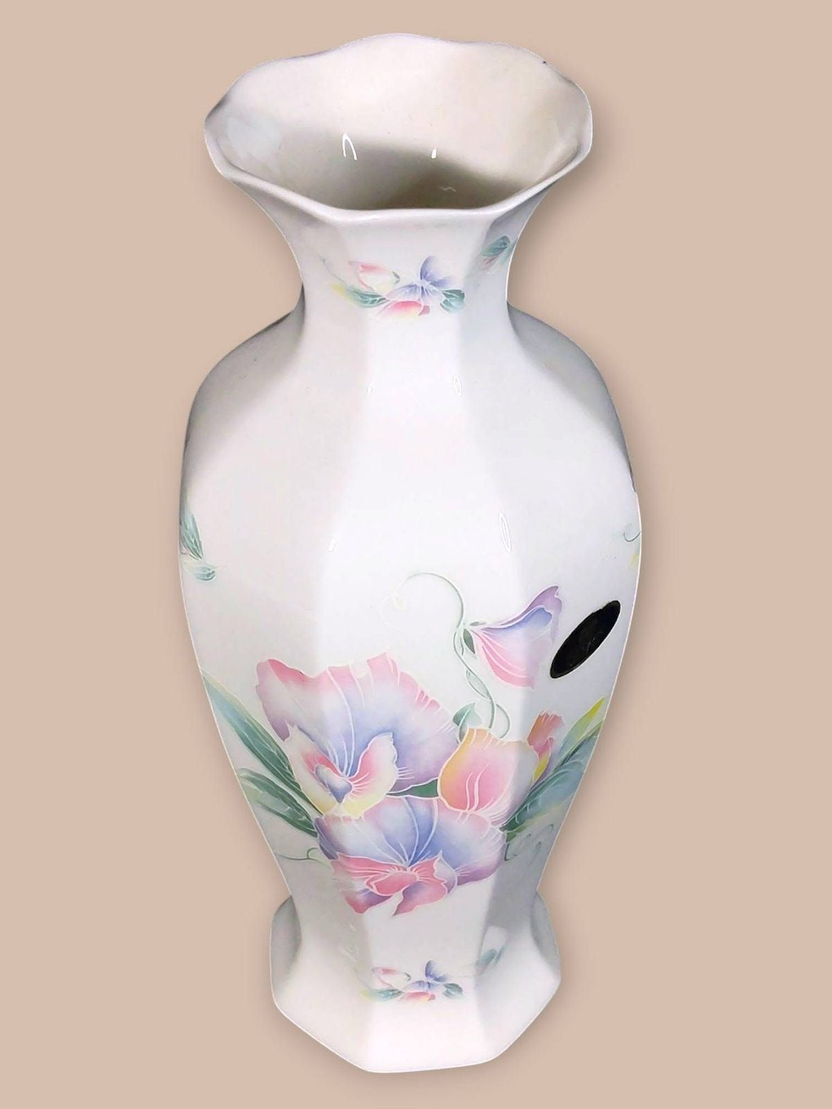 English Porcelain Vase with Rose Decoration