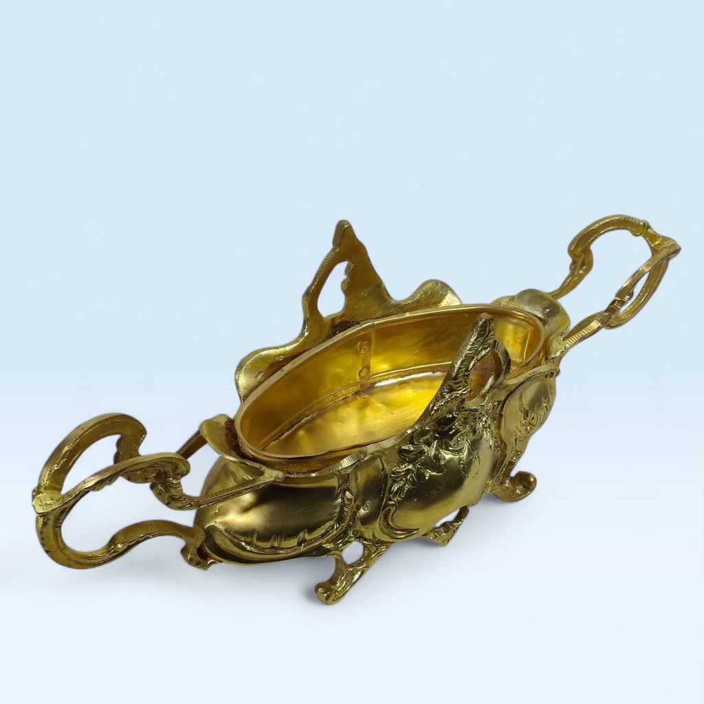 Brass Jardinière with Mirrored Base