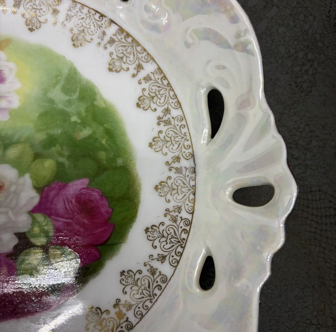 Porcelain Hanging Plate – Floral Motif