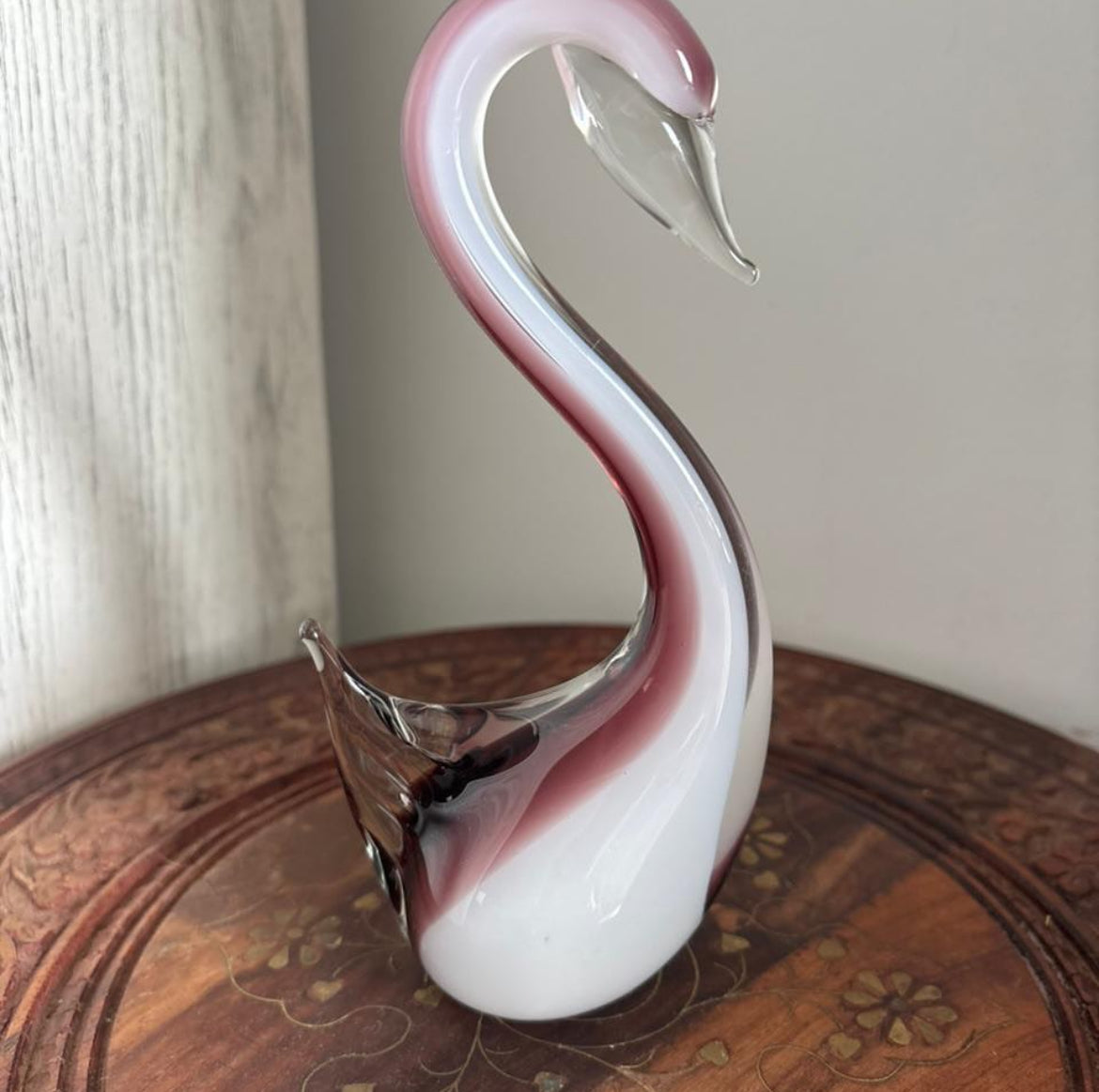 Aubergine Murano Glass Swan – Mid-Century Art