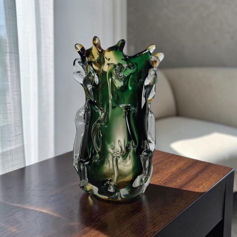 Heavy Italian Murano Glass Vase