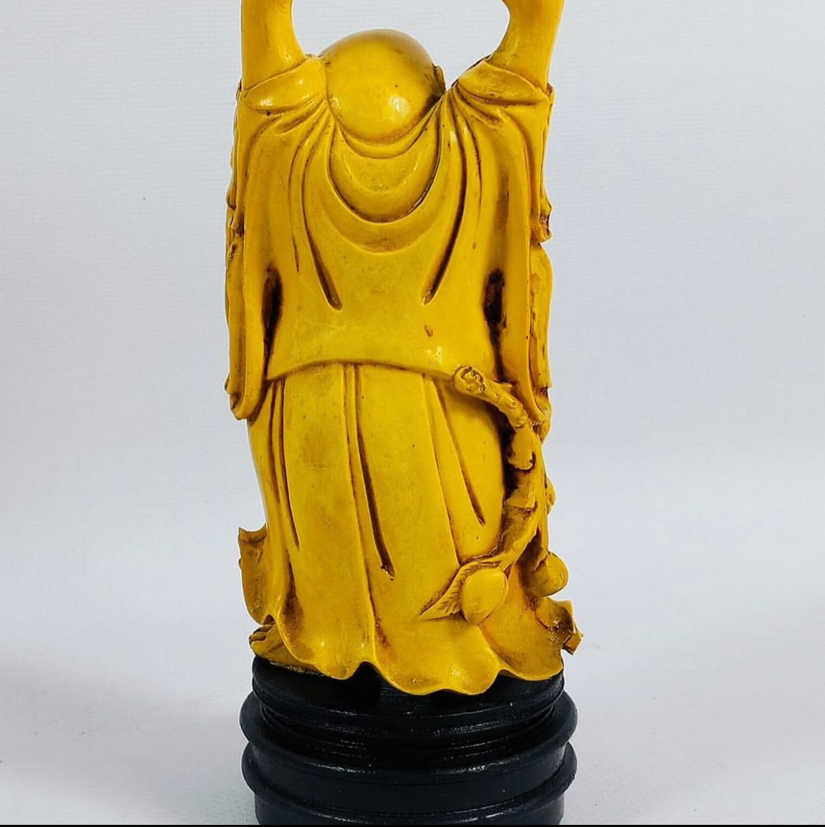 Resin Buddha Statue on Wooden Base