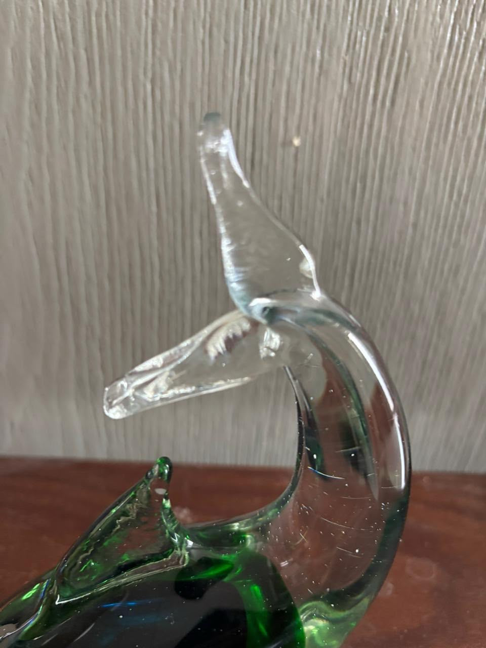 Murano Dolphin in Intertwined Blue and Green Tones