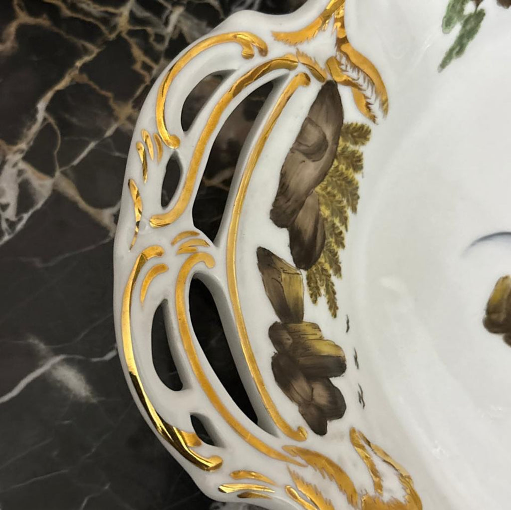 Hand-Painted Gold-Accented Fishermen Porcelain Platter