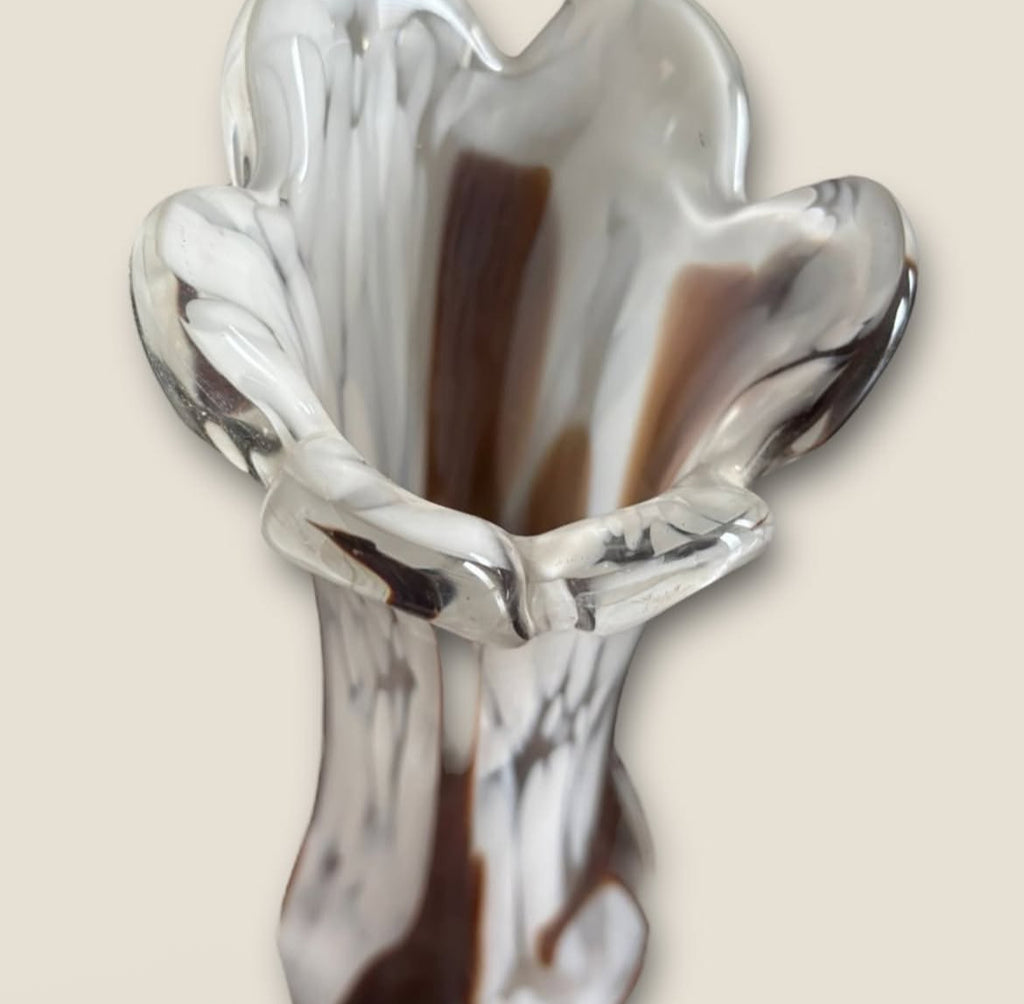 Large Italian Murano Glass Vase – Multicolored Swirl