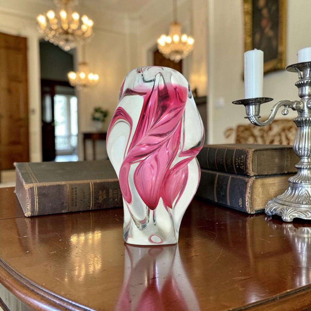 Vintage Bohemian Art Glass Vase by Josef Hospodka