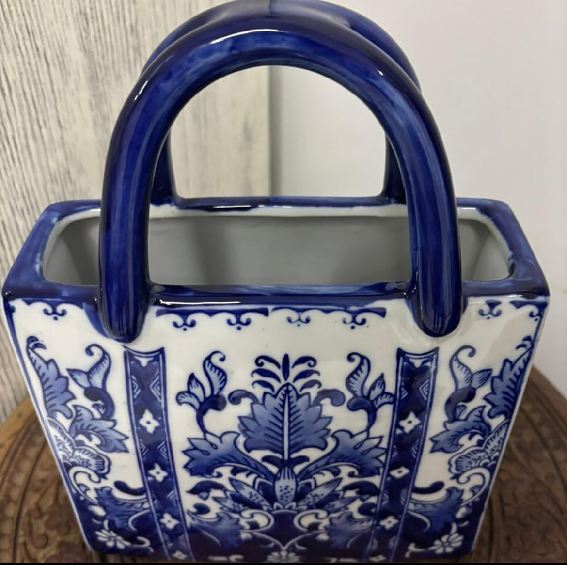 Bleu Blanc Hand-Painted Porcelain Bag