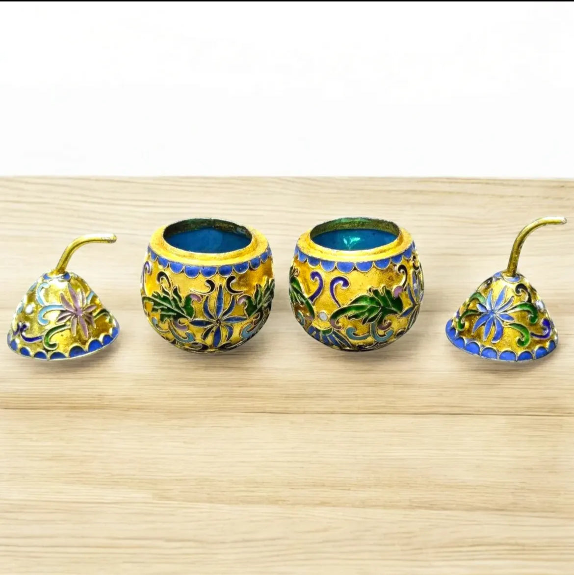 Cloisonné Pear: Floral Chinese Bonbonnière