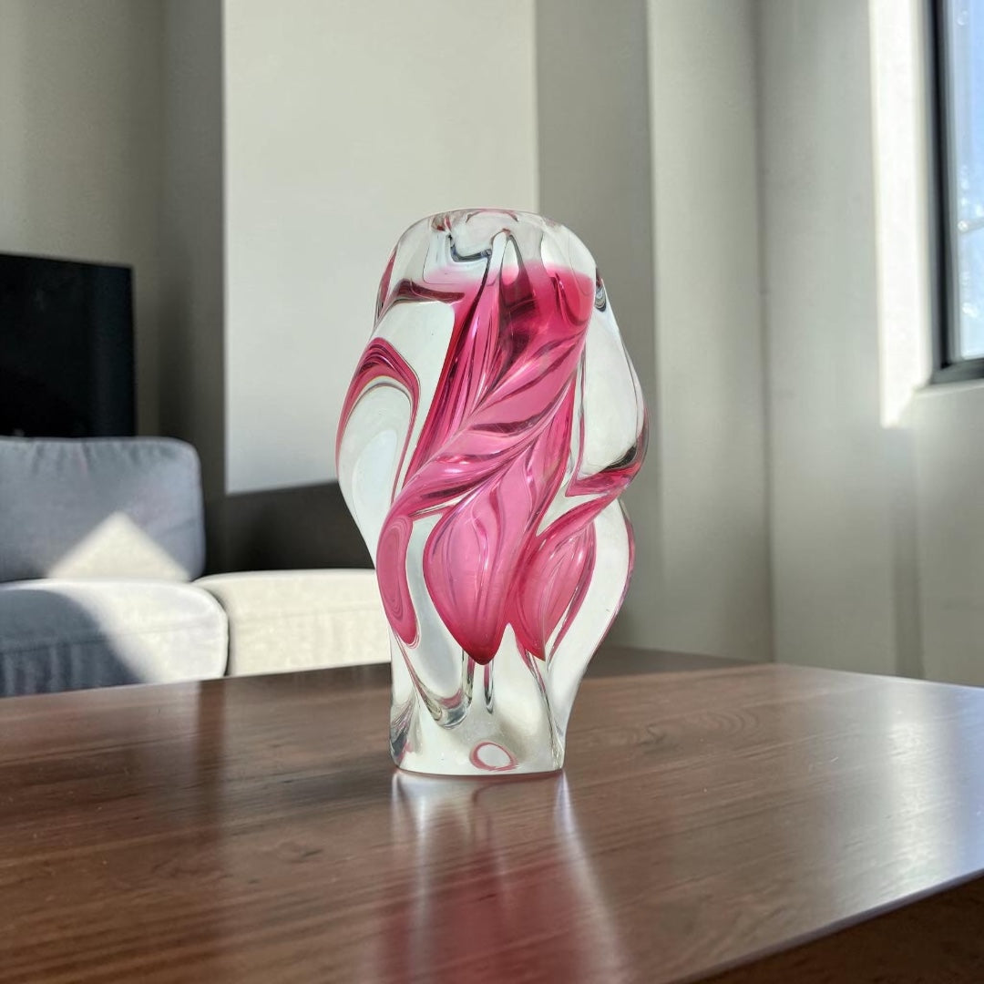 Vintage Bohemian Art Glass Vase by Josef Hospodka