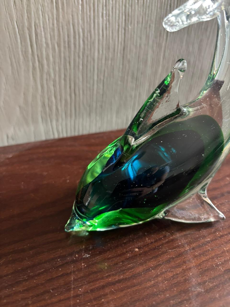 Murano Dolphin in Intertwined Blue and Green Tones