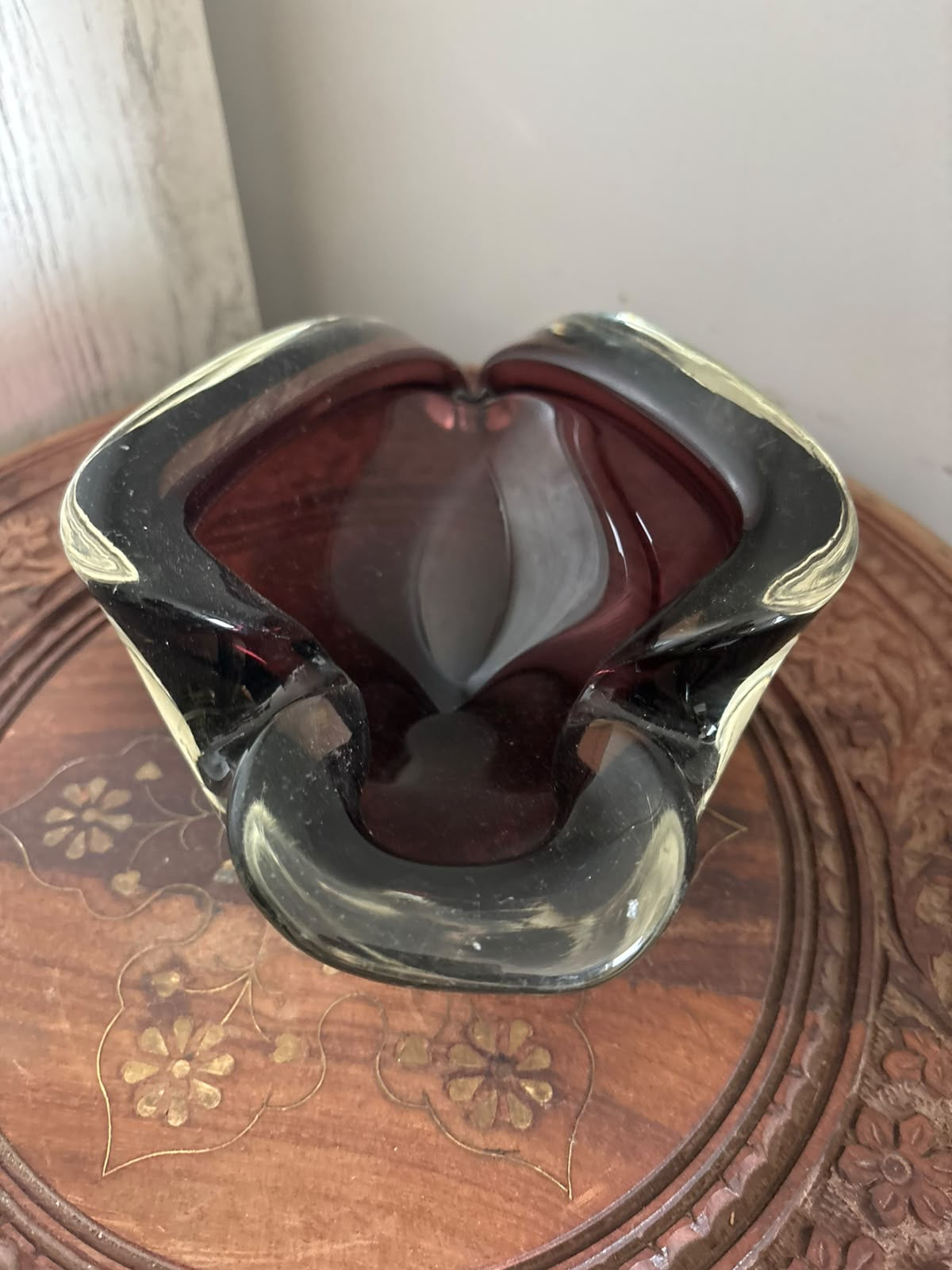 Antique Italian Murano Ashtray in Aubergine