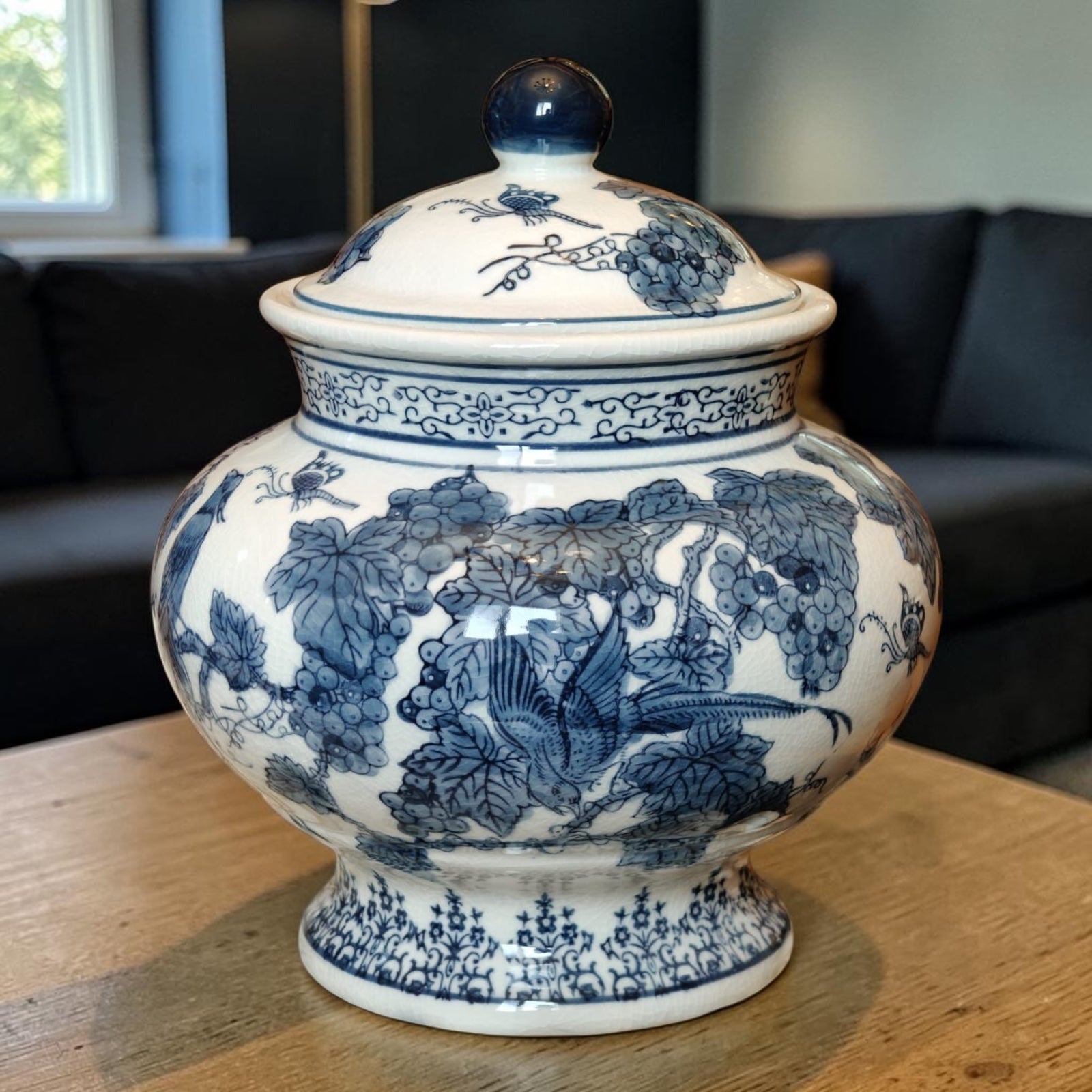 Blue Blanc Porcelain Ginger Jar