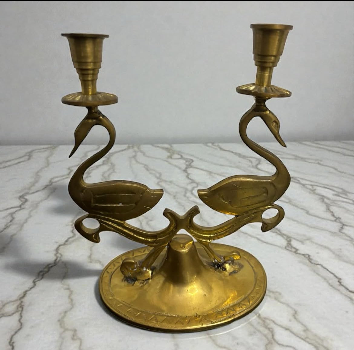 Brass Flamingo Candle Holders