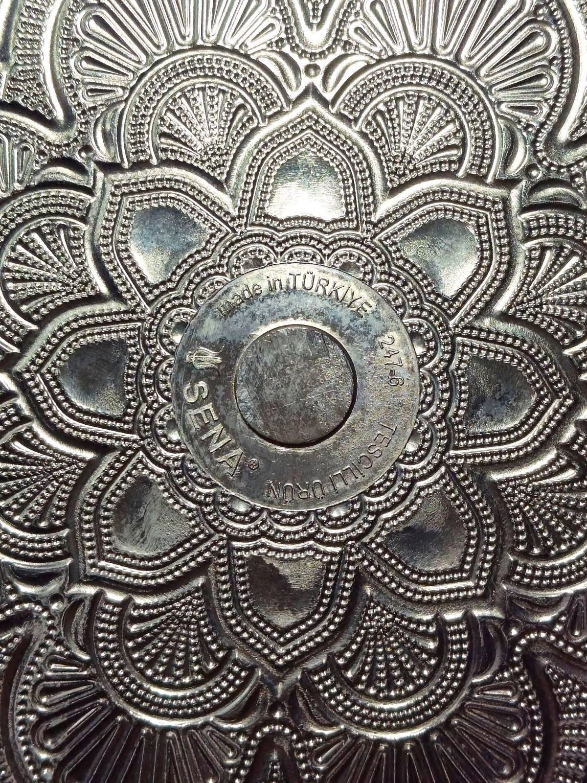 Turkish Metal Coffee Set with Tray – Islamic Design – 6 Cups