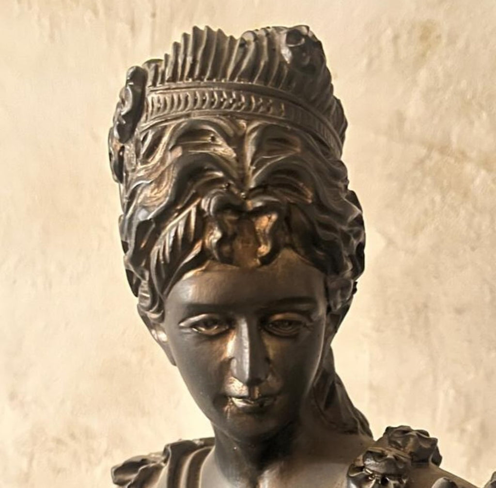 Resin Lady Figurine with Metal Base