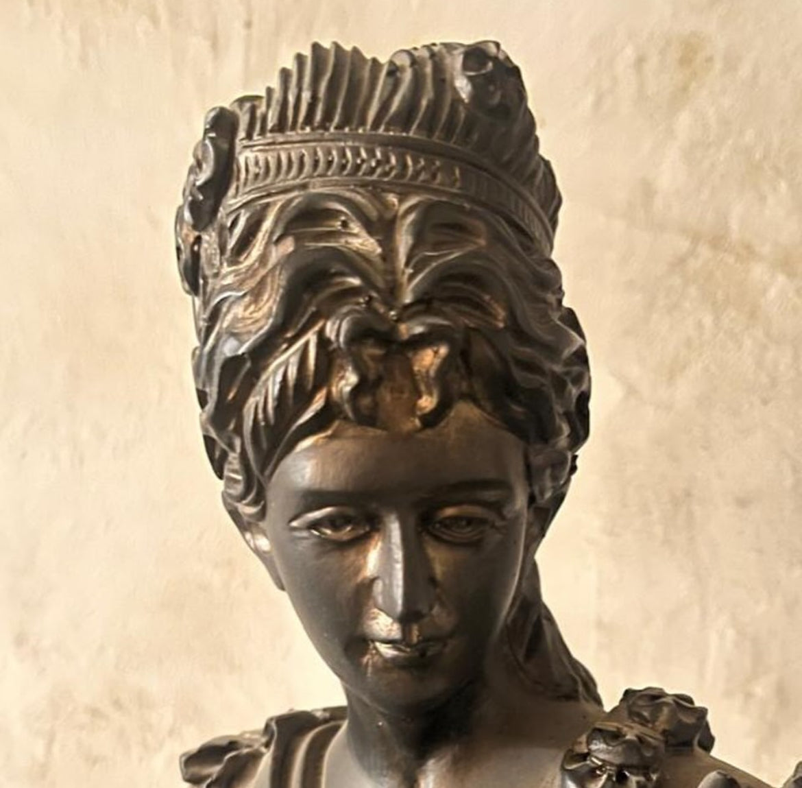 Resin Lady Figurine with Metal Base