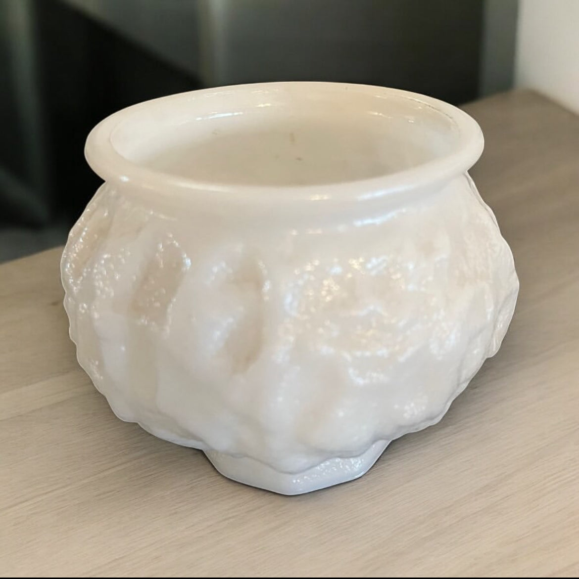 White Milk Glass Vase – Flacon Style