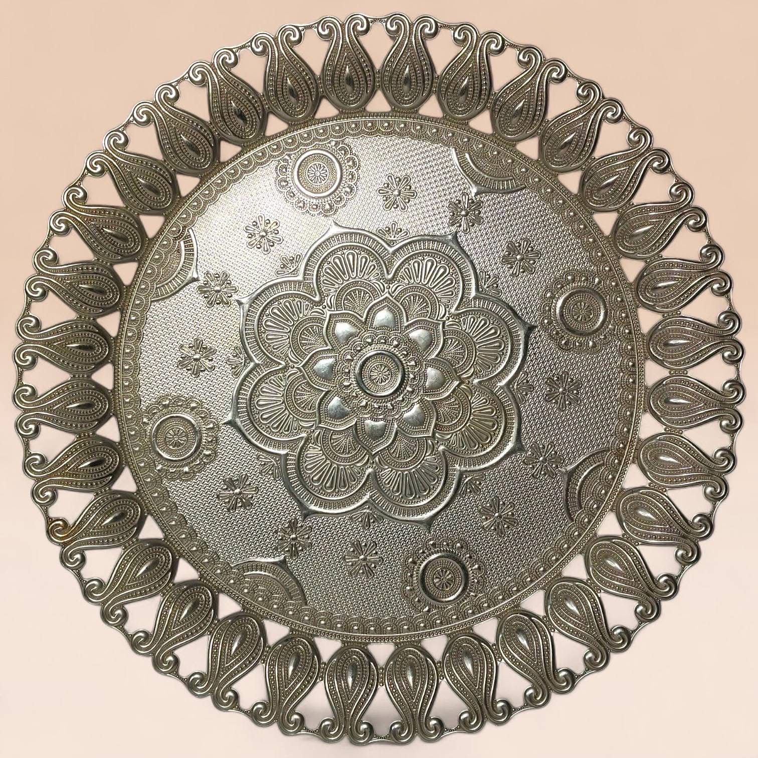 Turkish Metal Coffee Set with Tray – Islamic Design – 6 Cups