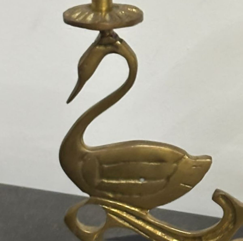 Brass Flamingo Candle Holders