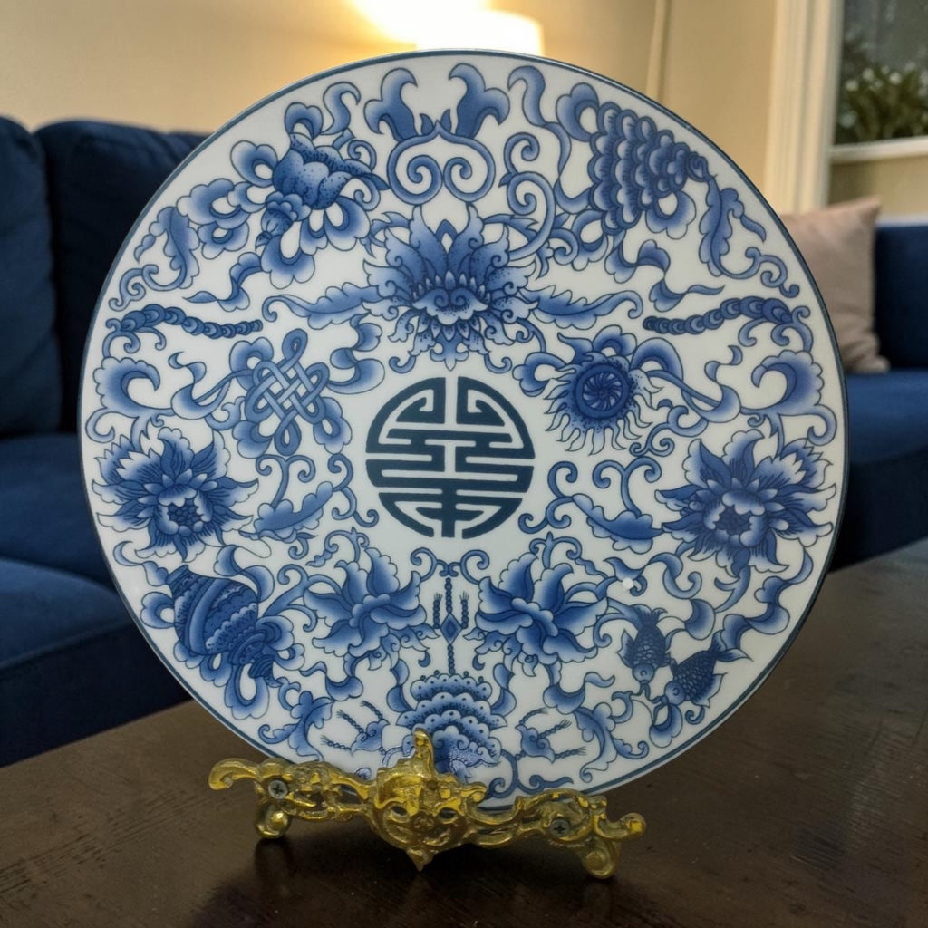 Chinoiserie Plate with Distinctive Artwork – Stamped