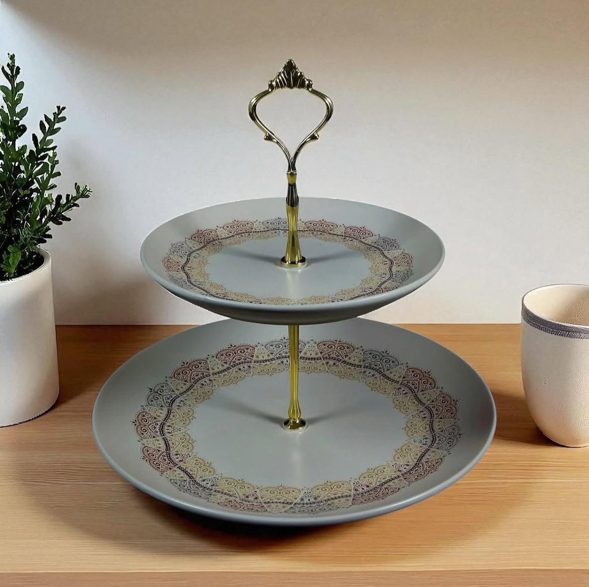 Two-Tier Porcelain Cookie Flotera
