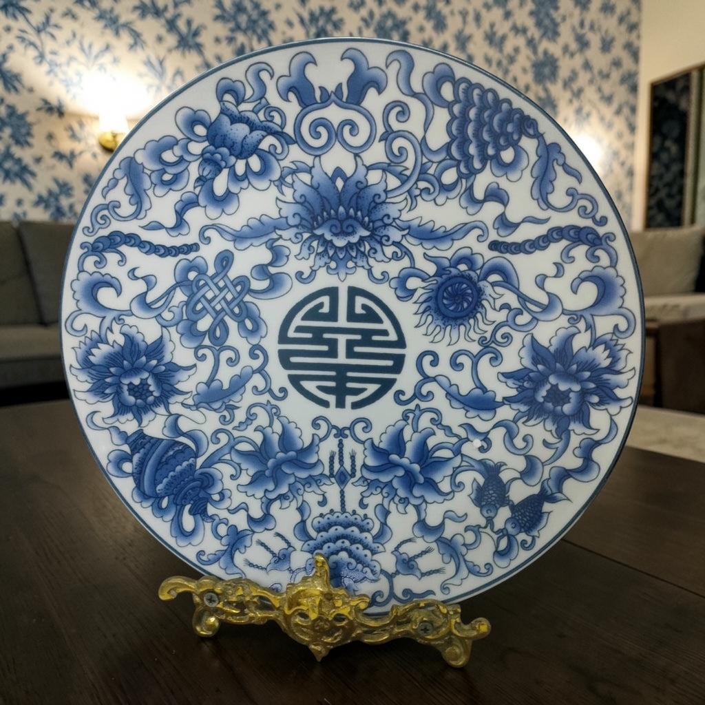 Chinoiserie Plate with Distinctive Artwork – Stamped