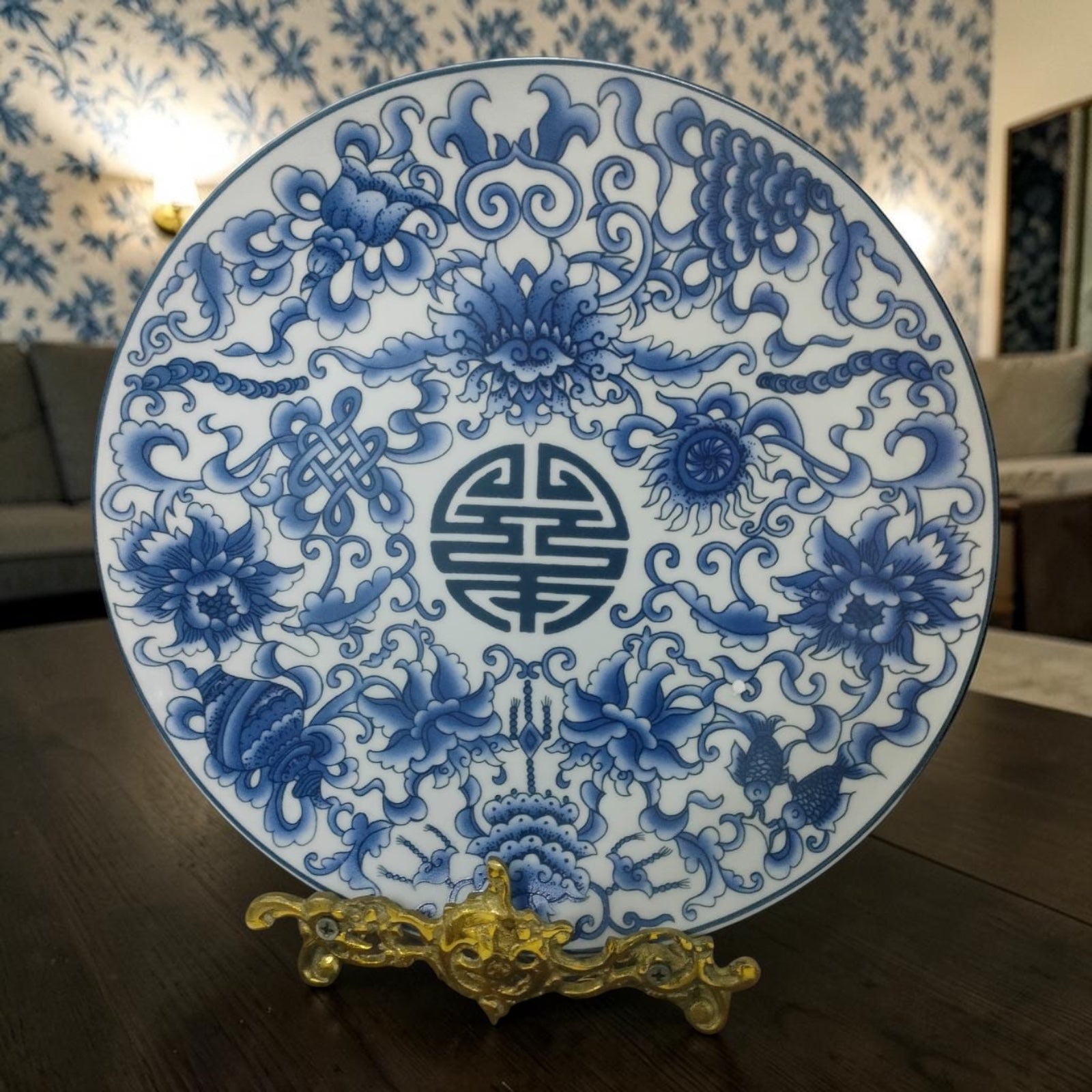 Chinoiserie Plate with Distinctive Artwork – Stamped