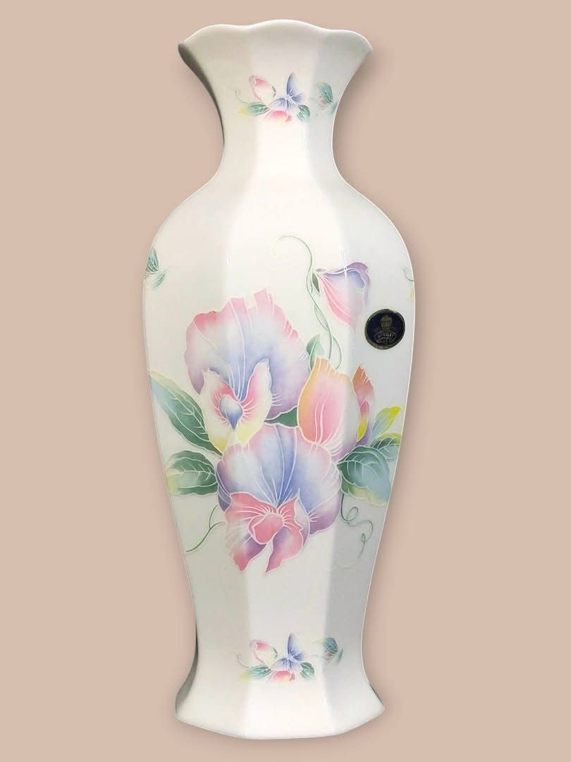 English Porcelain Vase with Rose Decoration