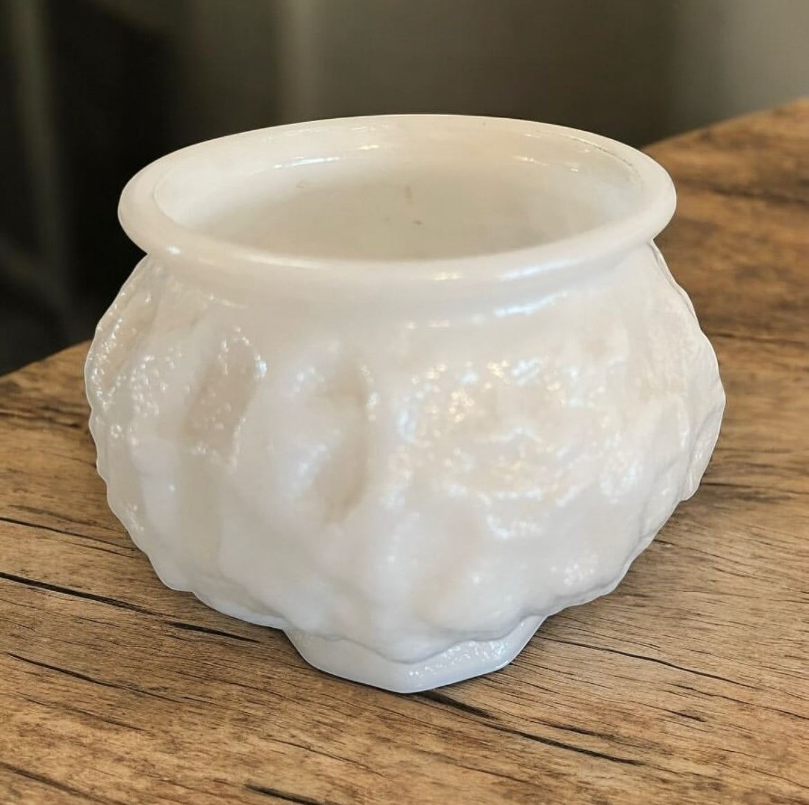 White Milk Glass Vase – Flacon Style