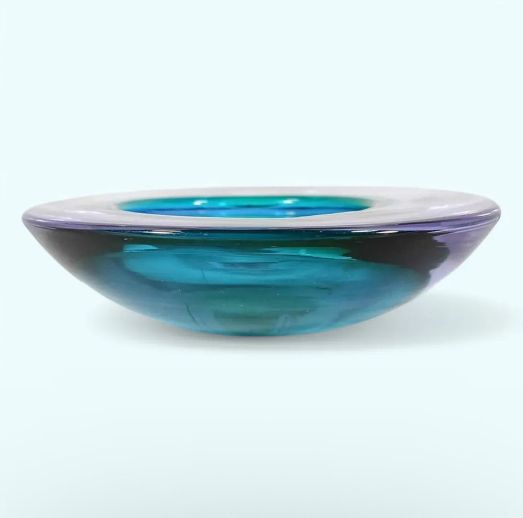 Stunning Murano Bonbonniere in Purple-Green Gradient Glass