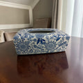 Bleu Blanc Hand-Painted Tissue Box