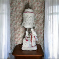Romeo & Juliet: White & Burgundy Porcelain Lamp