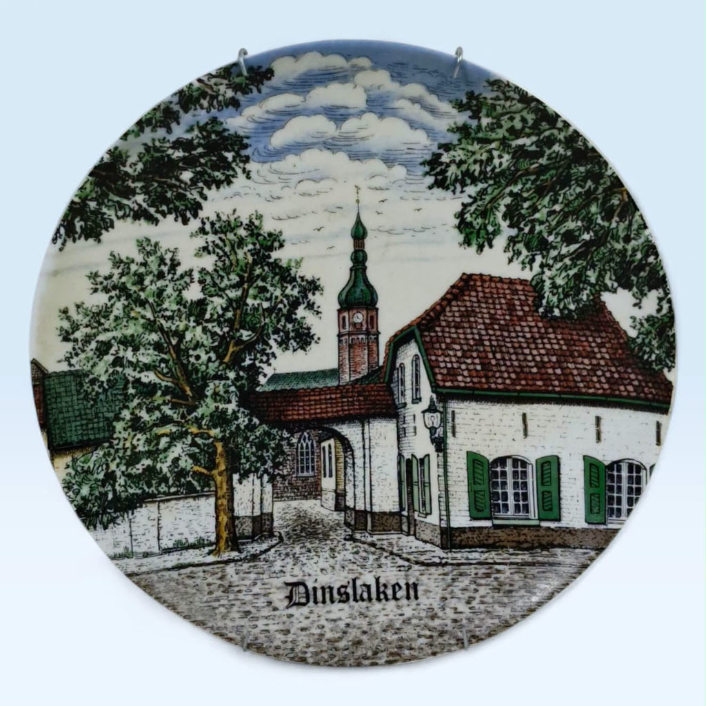 German Porcelain Plate with Miniature Artwork
