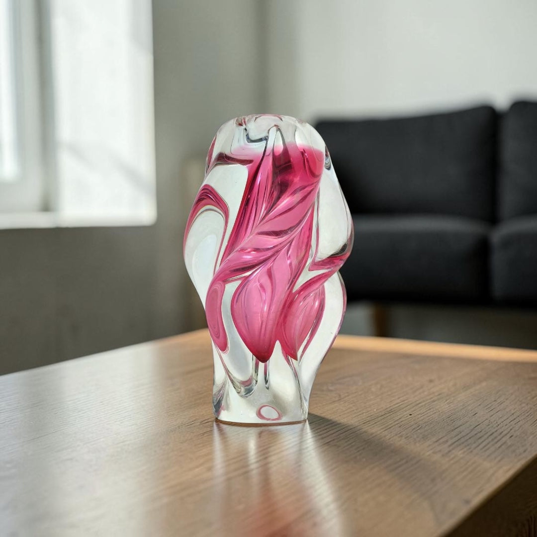 Vintage Bohemian Art Glass Vase by Josef Hospodka
