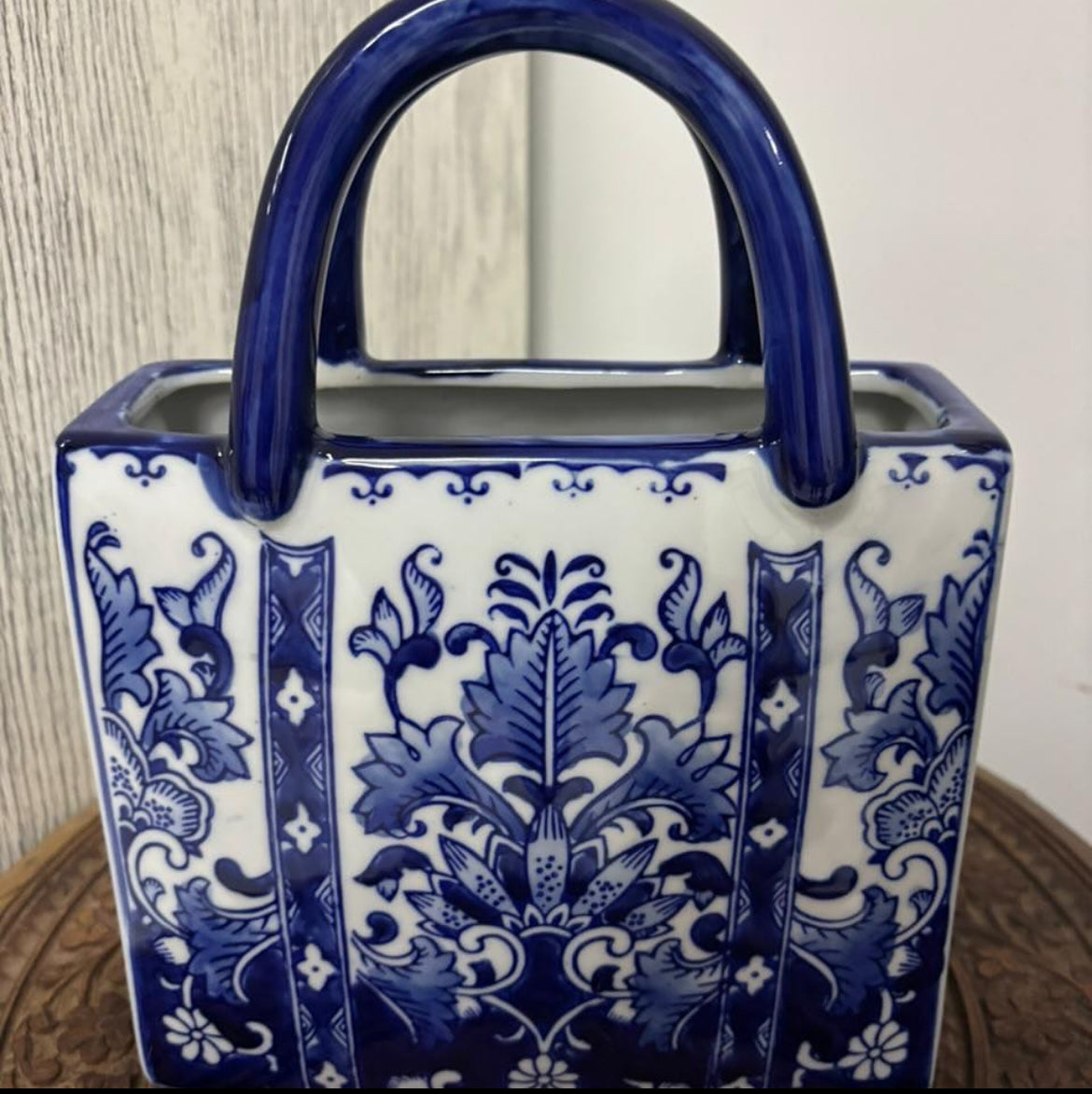 Bleu Blanc Hand-Painted Porcelain Bag