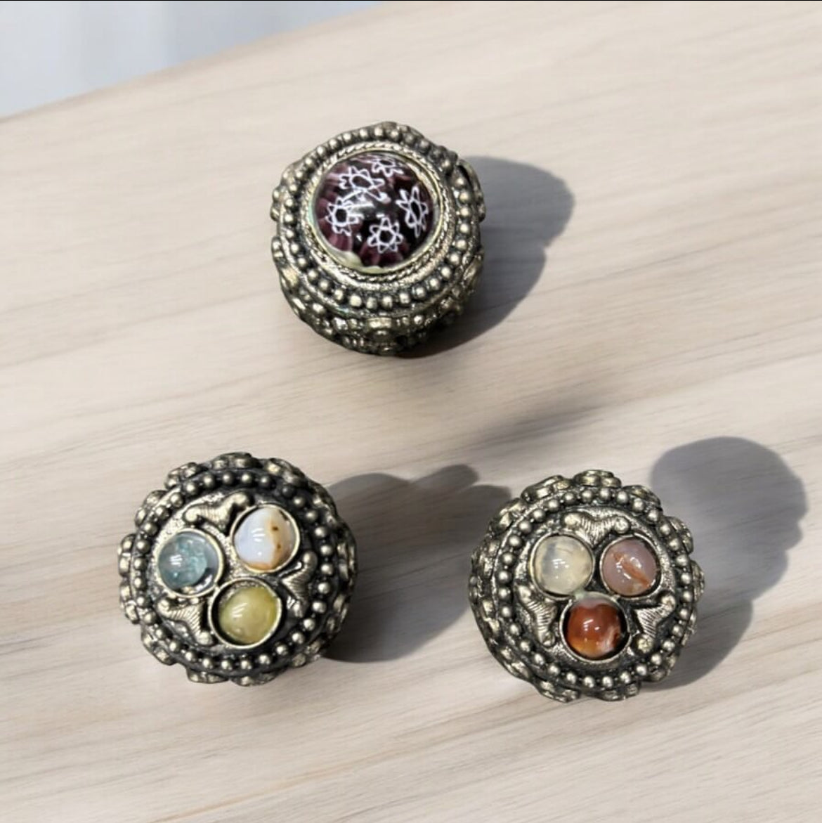Small Indian Brass Boxes – 3 cm – Decorative or Medicine Use