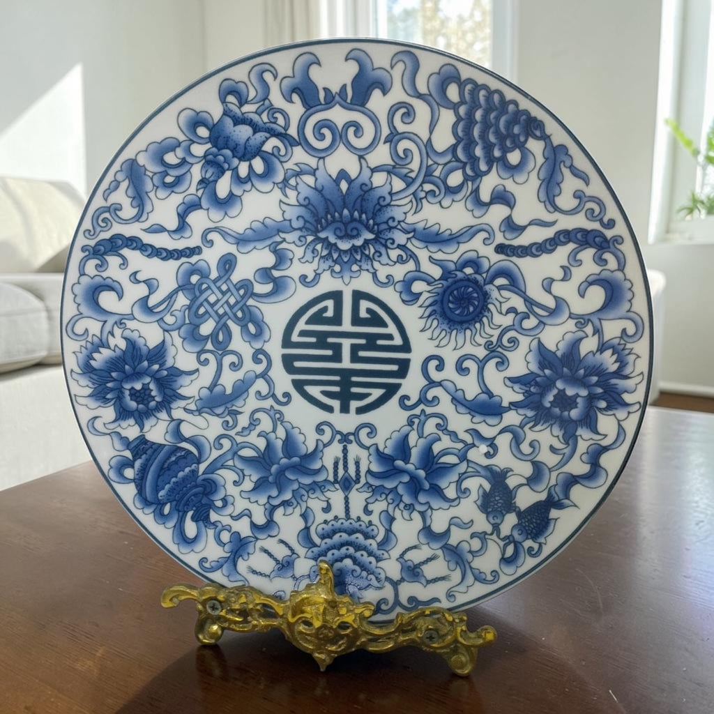 Chinoiserie Plate with Distinctive Artwork – Stamped