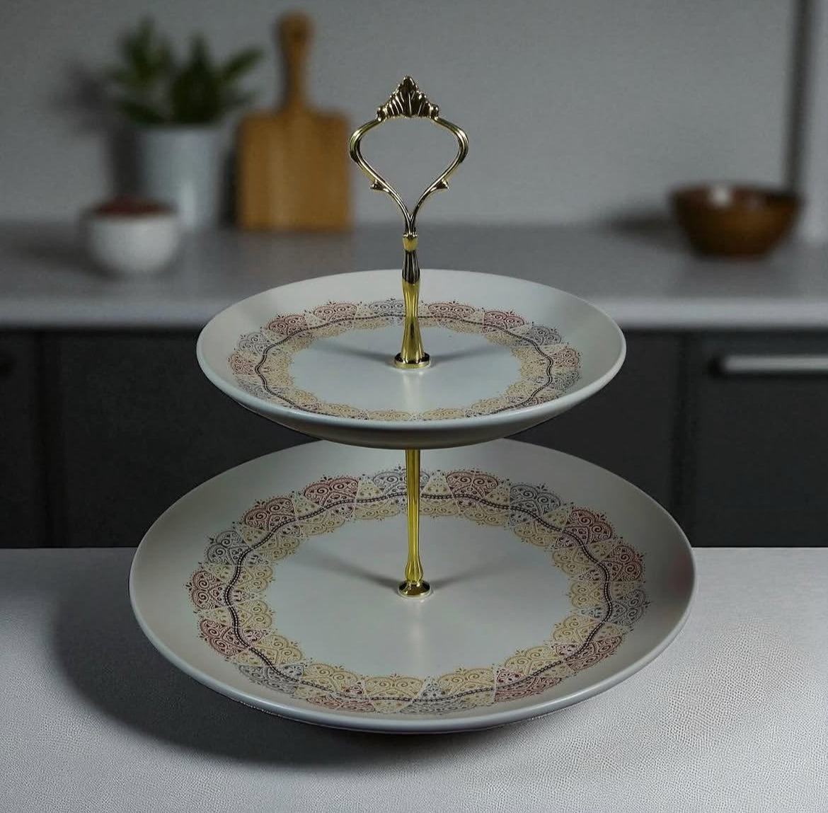 Two-Tier Porcelain Cookie Flotera