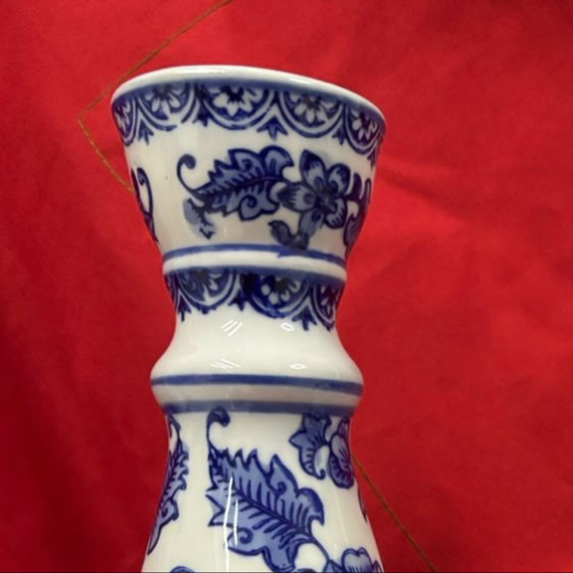 Bleu Blanc Hand-Painted Candle Holders