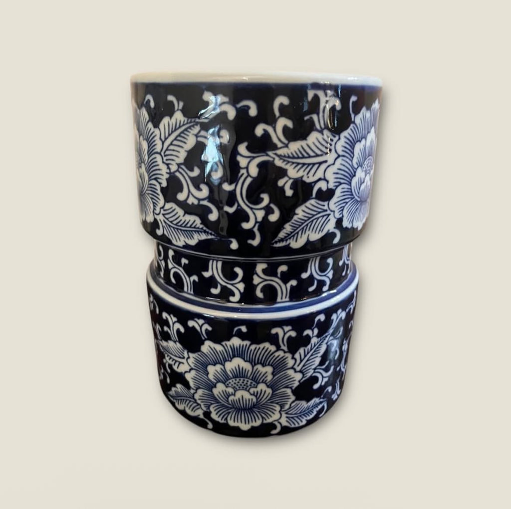 Bleu Blanc Hand-Painted Porcelain Vase