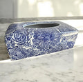 Bleu Blanc Hand-Painted Tissue Box