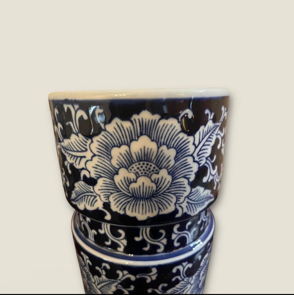 Bleu Blanc Hand-Painted Porcelain Vase