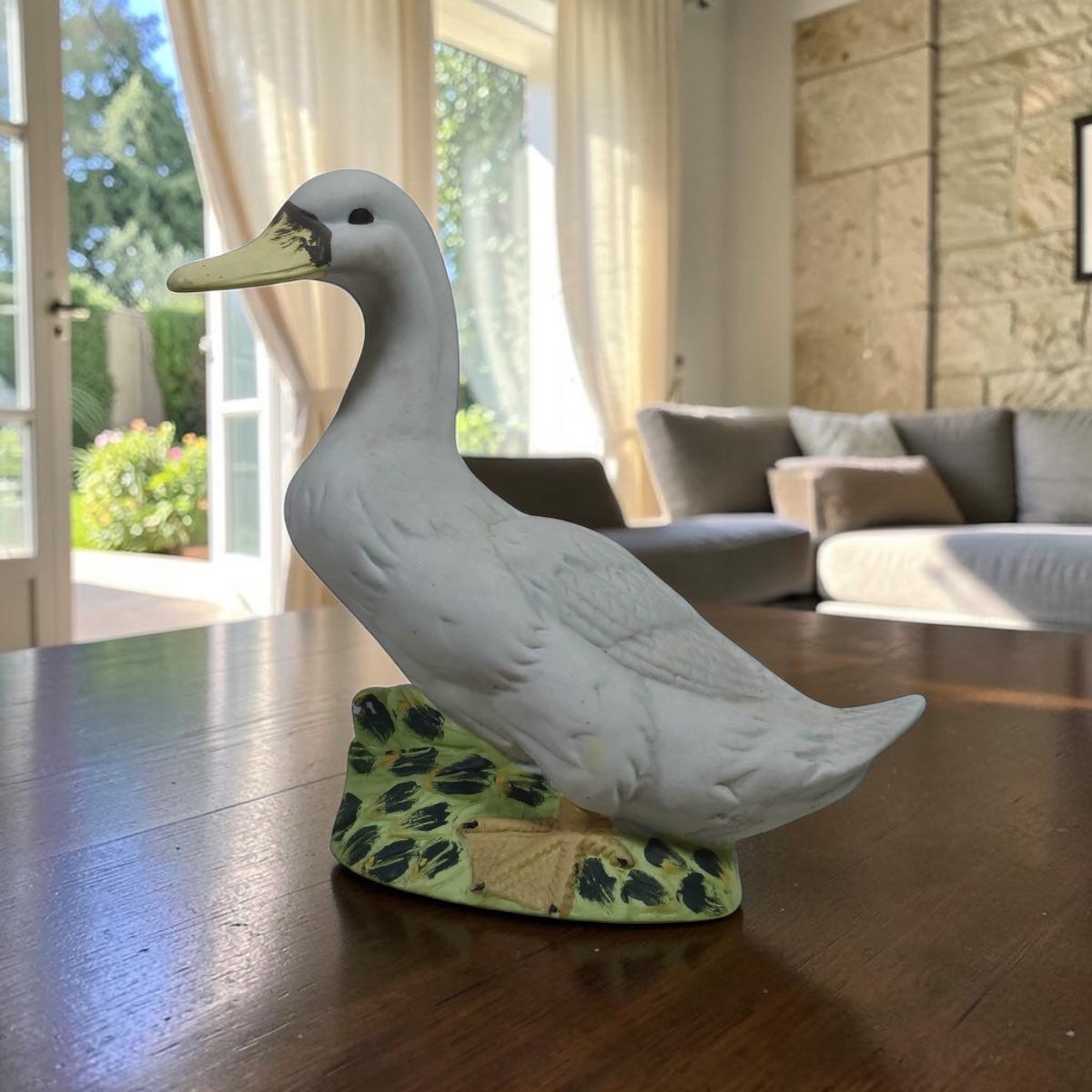 Biscuit Porcelain Duck Figurine
