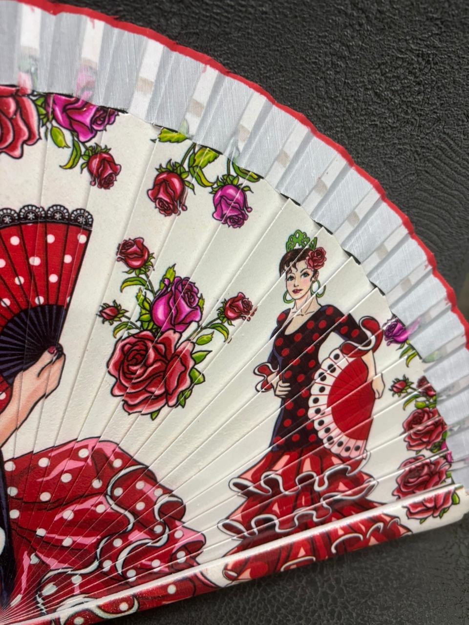 Spanish Themed Hand Fan – Flamenco Dancers Design – Decorative & Elegant
