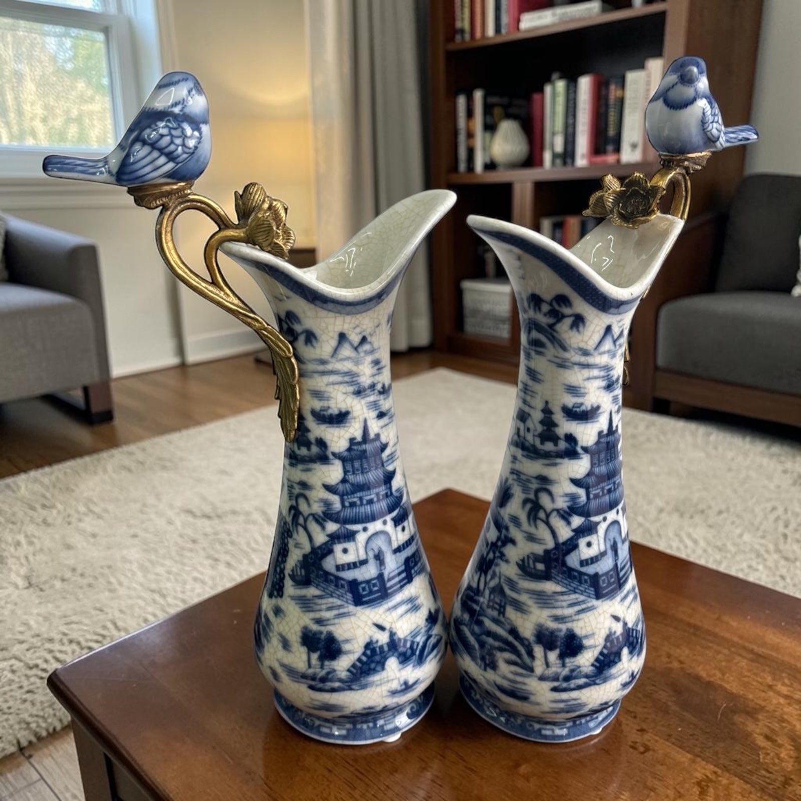 Sèvres Château Carafe – Bleu Blanc with Bronze Detailing
