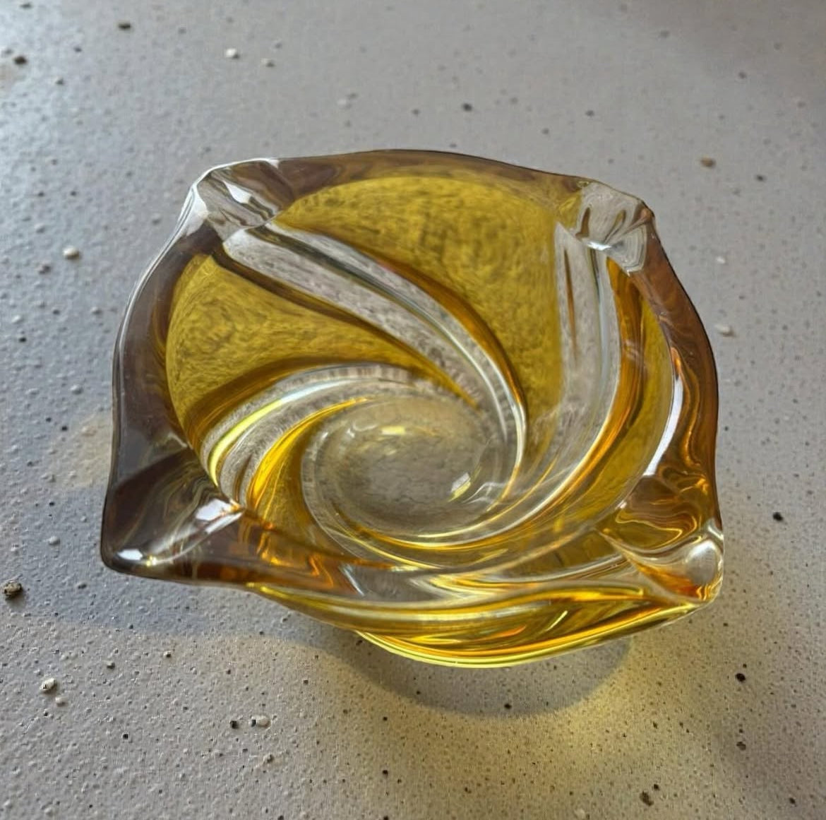 Italian Murano Ashtray – Honey Color