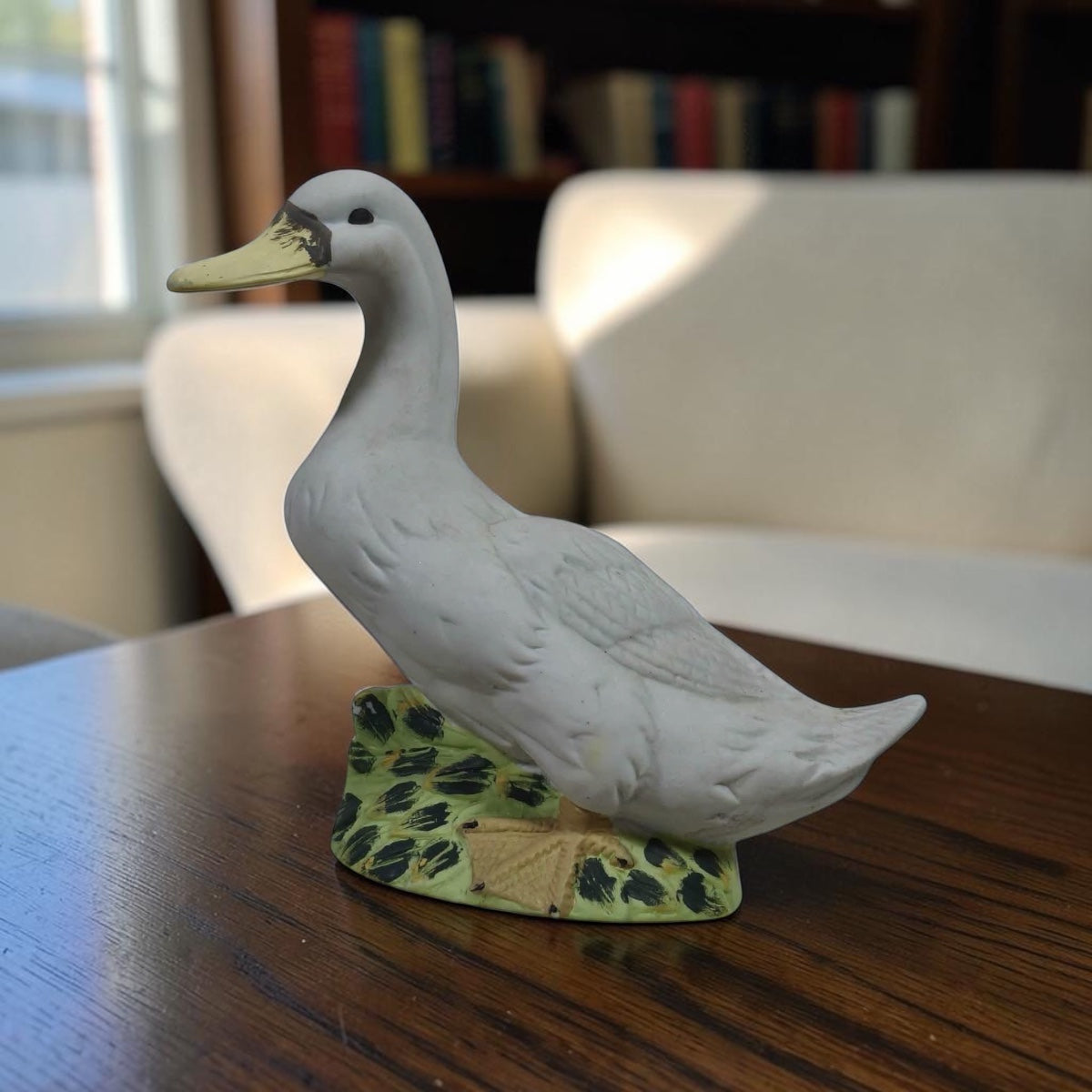 Biscuit Porcelain Duck Figurine
