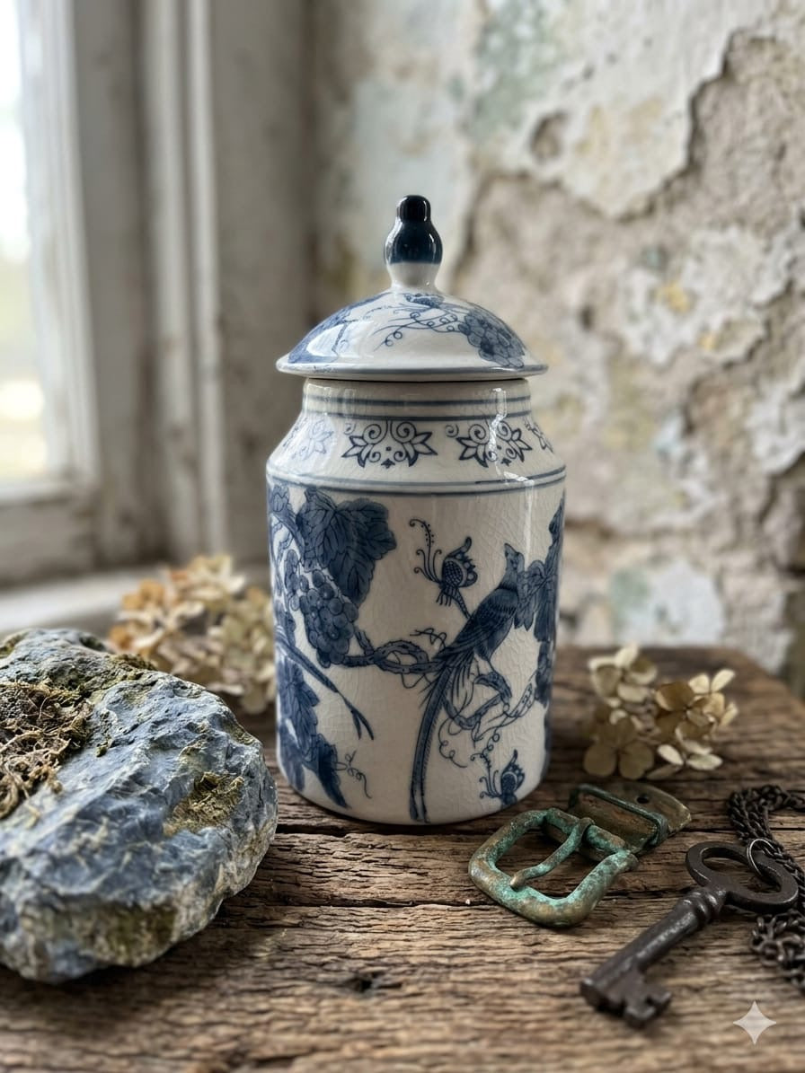 Bleu Blanc Porcelain Ginger Jar