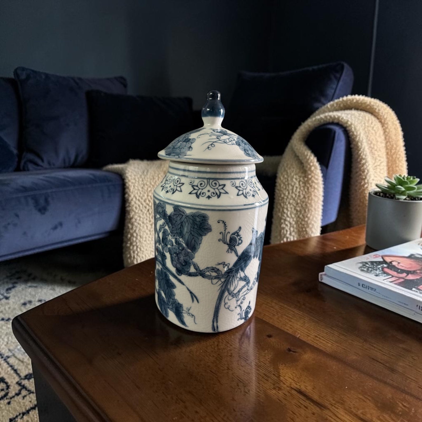 Bleu Blanc Porcelain Ginger Jar