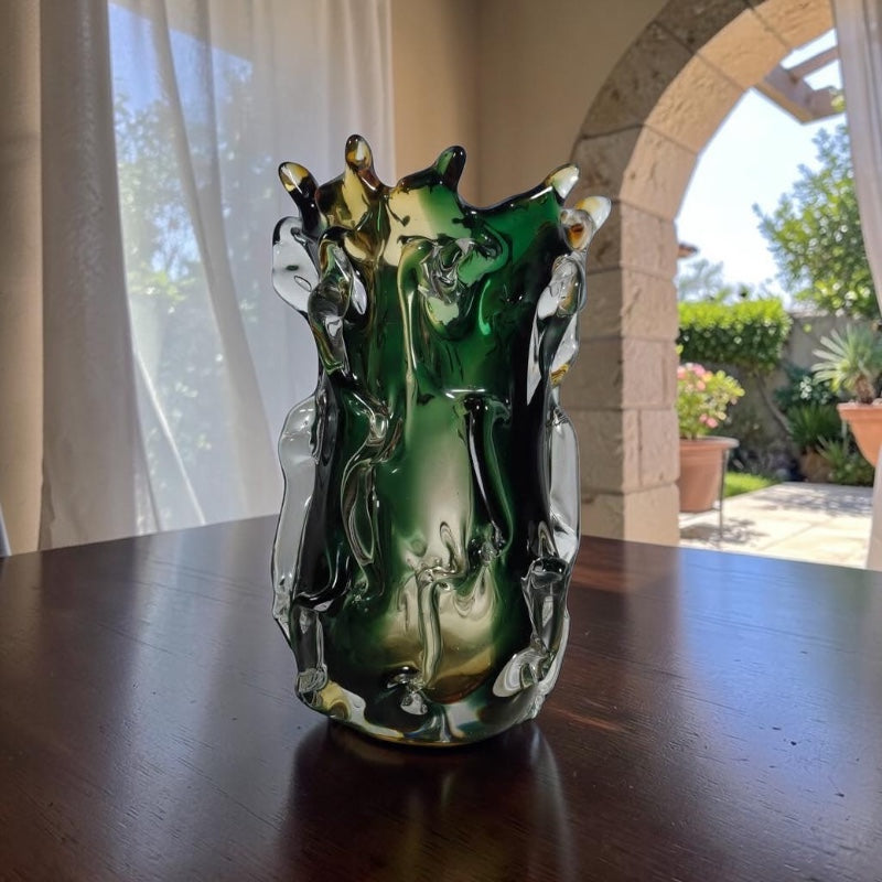 Heavy Italian Murano Glass Vase